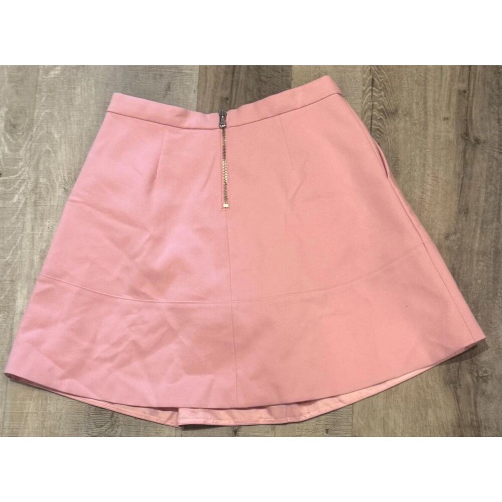 J.Crew A-Line Mini Skirt Womens Size 4 Pink Polyester Pleated Front Pockets - Picture 5 of 5